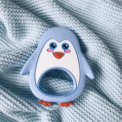 Gryzak Silikonowy Pingwin Blue